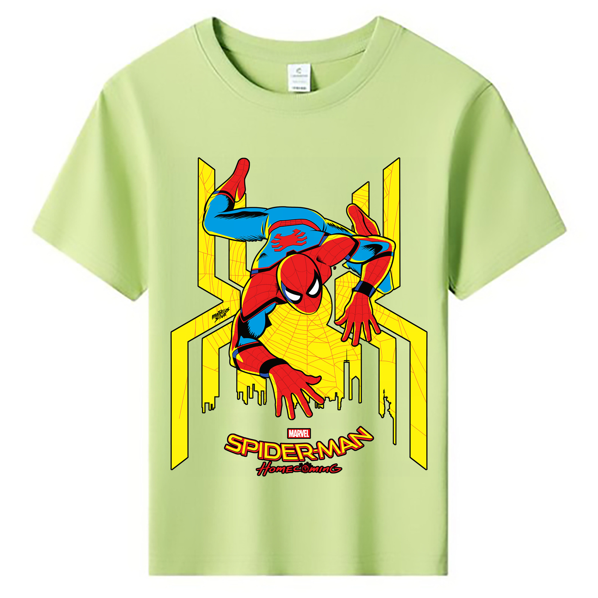 （画像用） Spider Man スパイダーマン 綿100％キッズTシャツ（フロントプリント）